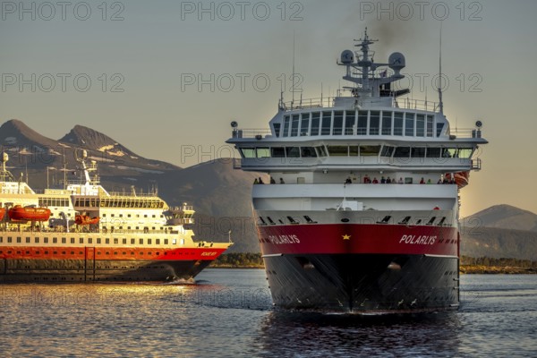 Ship MS Polarlys, ship MS Richard With, harbour Molde, Møre og Romsdal, Norway, Scandinavia,