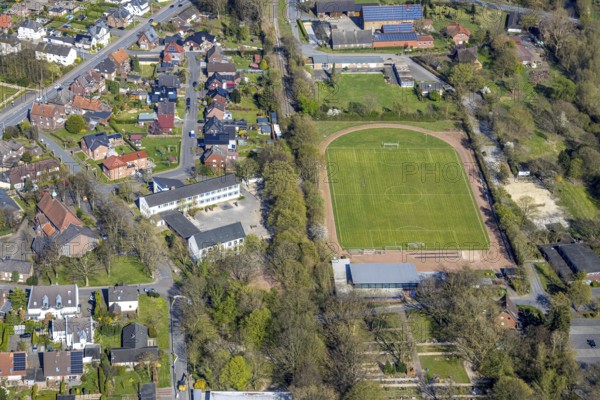 Aerial view, primary school Kardinal-von-Galen-Schule and sports centre SV 47/63 Stockum e. V.