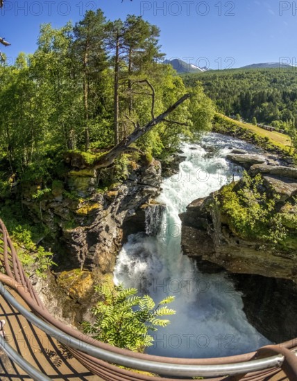 Gudbrandsjuvet canyon, Valldøla river, viewing platform, Valldal, Tafjord, Møre og Romsdal, Norway,