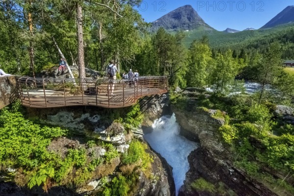 Gudbrandsjuvet canyon, Valldøla river, viewing platform, Valldal, Tafjord, Møre og Romsdal, Norway,