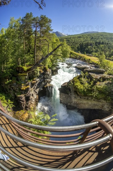 Gudbrandsjuvet canyon, Valldøla river, viewing platform, Valldal, Tafjord, Møre og Romsdal, Norway,