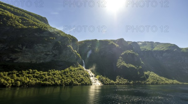 Seven Sisters Waterfall, Geirangerfjord, Geiranger, Møre og Romsdal, Norway, Scandinavia, Europe,