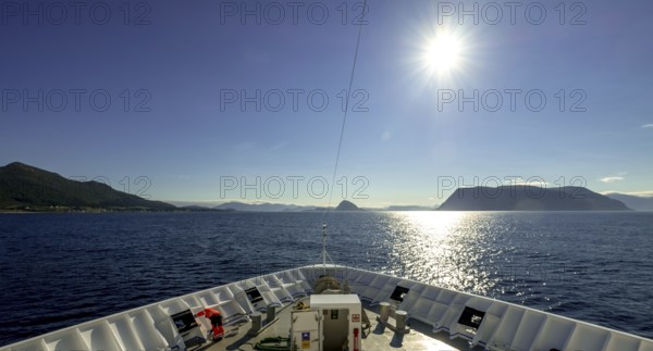 Ship bow, backlight, Godøya, Møre og Romsdal, Norway, Scandinavia, Europe, adventure travel,