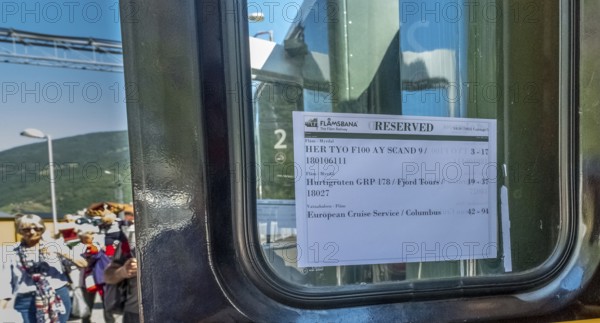 Travel on the Flam Railway, iron railway journey, Flam Railway reservation information sheet, train