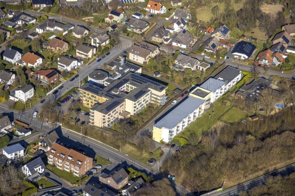 Aerial view, St. Michael Senior Citizens' Centre, Haus Hohe Fahrt St. Gabriel, right St. Michael