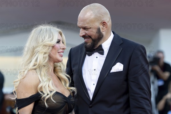 Venice, Italy - 1 September 2025: Franci Alberding Kerr and Mark Kerr during the Red Carpet of -
