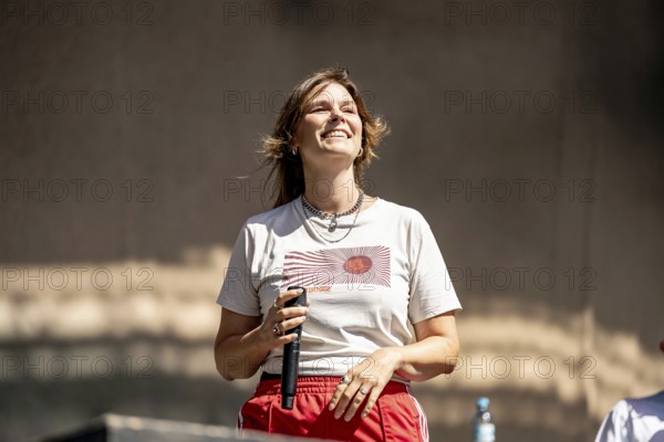 Eva Briegel, singer of the band Juli at the Superbloom Festival, day 2 in the Olympiapark, Munich,
