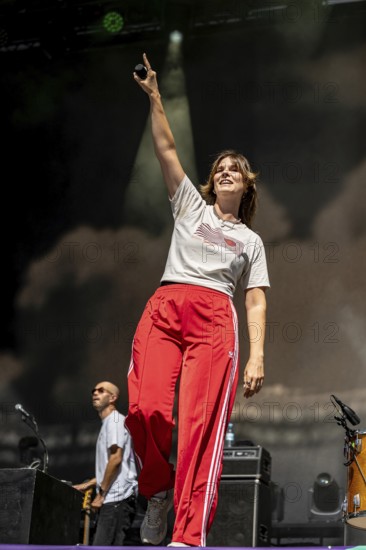 Eva Briegel, singer of the band Juli at the Superbloom Festival, day 2 in the Olympiapark, Munich,