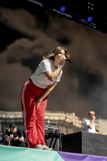 Eva Briegel, singer of the band Juli at the Superbloom Festival, day 2 in the Olympiapark, Munich,