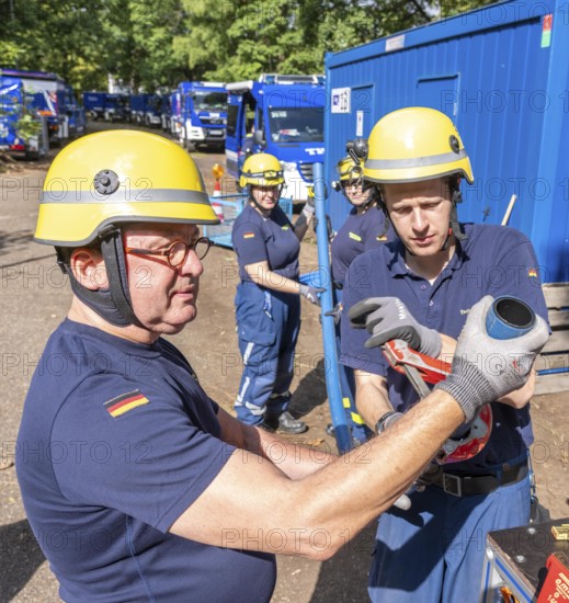Emergency services from the infrastructure specialist group set up water, sewage, electricity and