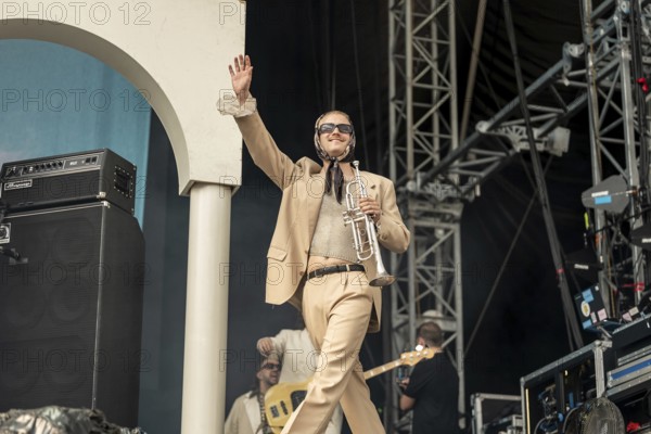 Blechkofler (trumpeter) by Roy Bianco & The Abbrunzati Boys at the Superbloom Festival, Day 1 at