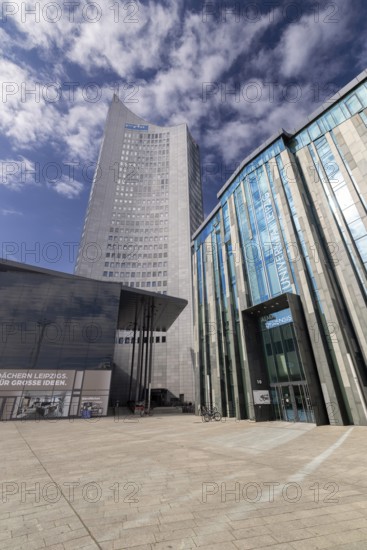 City skyscraper at Augustusplatz, Saxony, Germany, 26 August 2025 < english> City skyscraper at