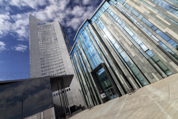 City skyscraper at Augustusplatz, Saxony, Germany, 26 August 2025 < english> City skyscraper at