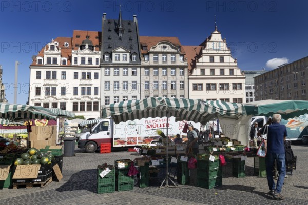 Market square with old town hall, Leipzig, Saxony, Germany, 26.08.2025 < english> Market Square,
