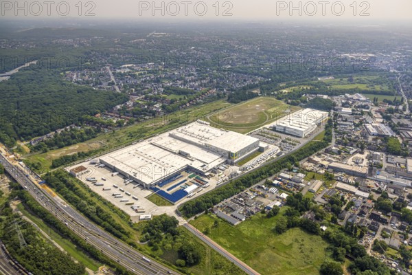 Aerial view, EDEKA Rhein-Ruhr central warehouse, Picnic FCA Oberhausen GmbH e-food warehouse,