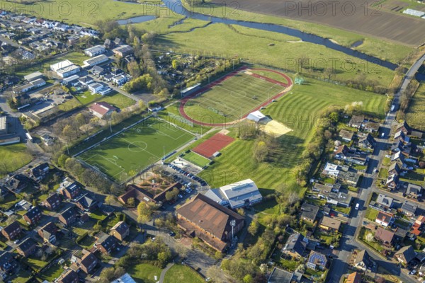 Aerial view, Stever Sportpark with Steverstadion, sports facility football stadium and athletics