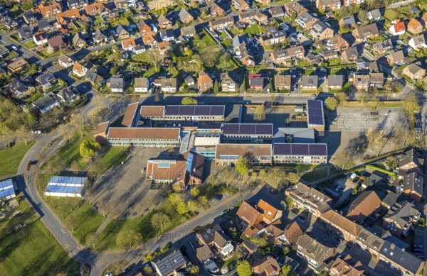 Aerial photo, Wolfhelmschule comprehensive school, Olfen-Stadt, Olfen, Münsterland, North