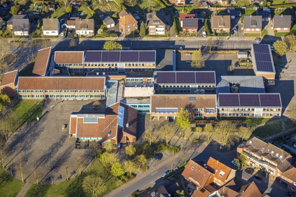 Aerial photo, Wolfhelmschule comprehensive school, Olfen-Stadt, Olfen, Münsterland, North