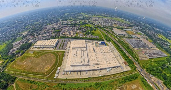Aerial view, EDEKA Rhein-Ruhr central warehouse, Picnic FCA Oberhausen GmbH e-food warehouse,