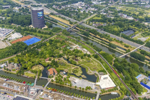 Aerial view, adventure playground in Westfield Centro shopping centre Neue Mitte, Oberhausen, Ruhr
