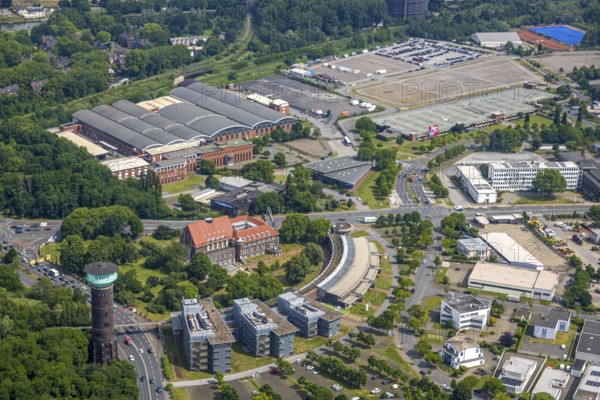 Aerial view, DB Schenker Logistics Service and TZU Technology Centre, below RWW Water Tower -