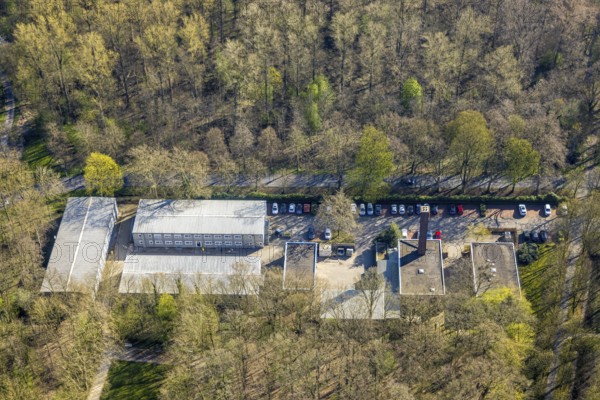 Aerial view, residential container for students, Am palace gardens, Nordkirchen, Münsterland, North
