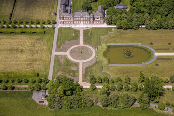 Aerial view, Nordkirchen Castle and Castle Park, Oranienburg, Orangery, former residence of the