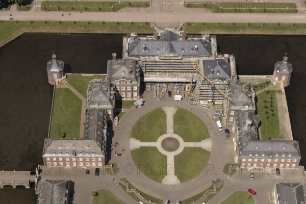 Aerial view, Nordkirchen Castle and Castle Park, Oranienburg, Orangery, former residence of the