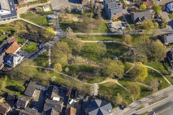 Aerial view, Capeller Dorfpark, Capelle, Nordkirchen, Münsterland, North Rhine-Westphalia, Germany,
