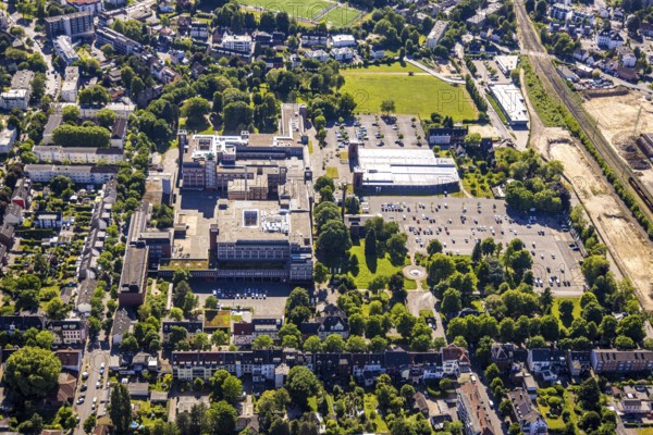 Aerial view, Hochschule Ruhr West - Campus Parkstadt with car park, Speldorf, Mülheim an der Ruhr,