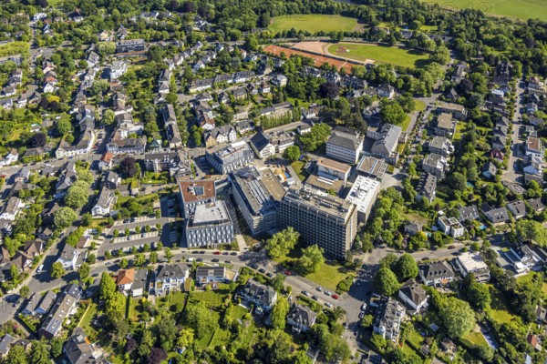 Aerial view, Max Planck Institute, Kaiser-Wilhelm-Platz, behind Kahlenberg sports centre,