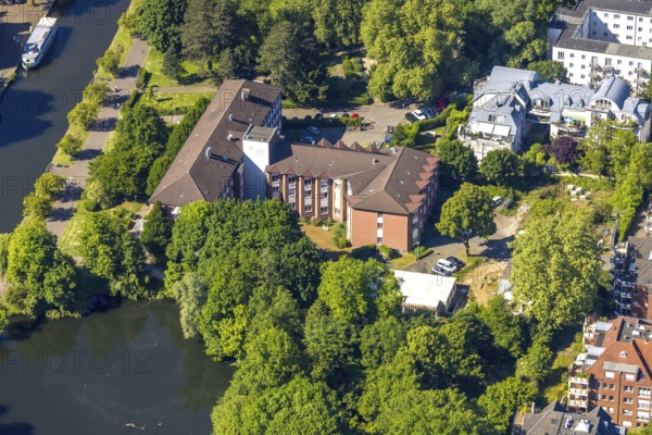 Aerial view, Franziskushaus retirement home, Luisental, right construction site Alte Troostsche