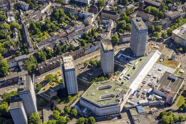 Aerial view, Dickswall high-rise buildings and canal construction site Dickswall, Forum City,