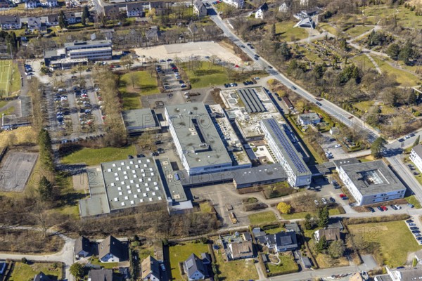 Aerial photo, Berufskolleg Meschede des HSK Hochsauerlandkreis, right Chamber of Agriculture North