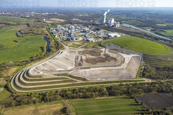 Aerial view, Landfill at Lünener Straße, Remondis Lippewerk Recycling Centre and Trianel