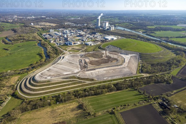 Aerial view, Landfill at Lünener Straße, Remondis Lippewerk Recycling Centre and Trianel