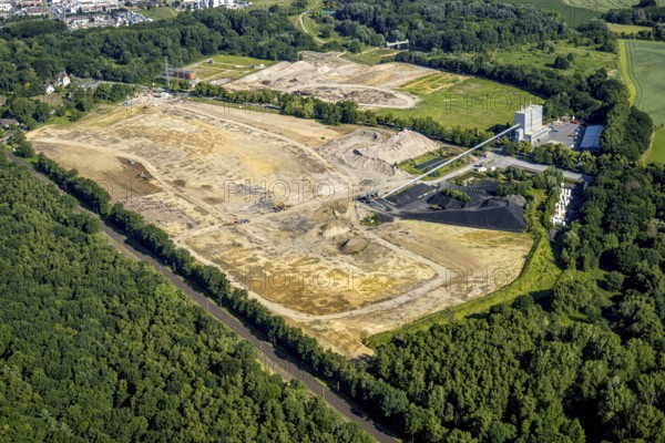 Aerial view, brownfield former STEAG power plant site, Lünen power plant (UW), Lippholthausen,