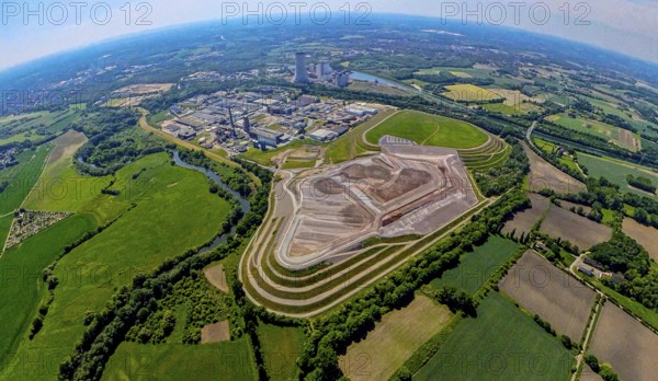 Aerial photo, landfill site at Lünener Straße, Remondis Lippewerk recycling centre and Trianel