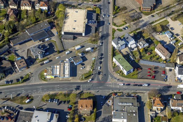 Aerial view, ARAL petrol station at the intersection of Dortmunder Straße and