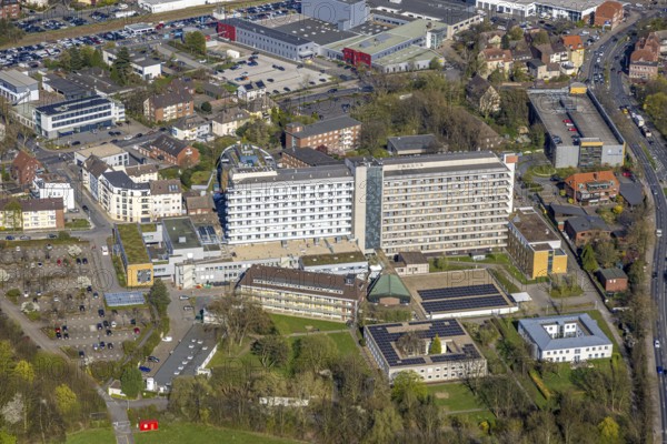 Aerial view, St. Marien Hospital general hospital, Lünen, Ruhr area, North Rhine-Westphalia,