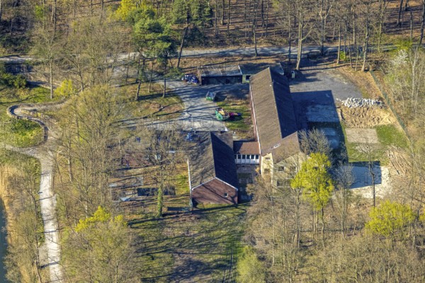 Aerial view, DJH Jugendherberge Cappenberger See, Nordlünen, Lünen, Ruhr area, North