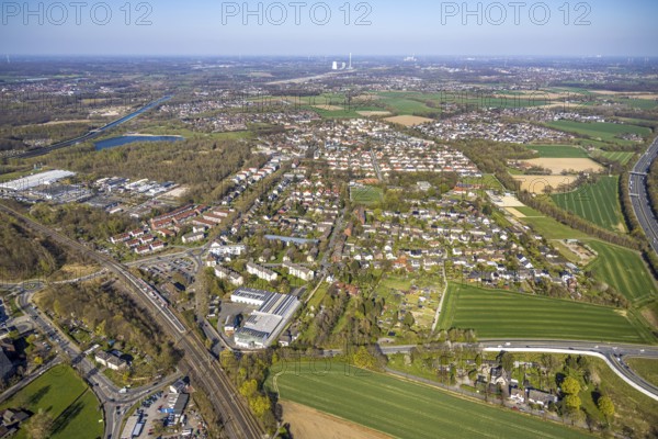 Aerial view, residential area, local view, district Horstmar, Lünen, Ruhr area, North