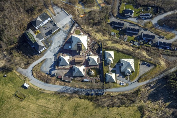 Aerial view, Galileo Park, Sauerland Pyramids, Meggen, Lennestadt, Sauerland, North