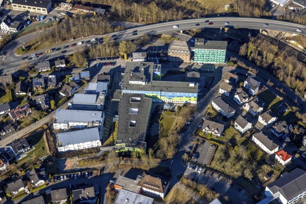 Aerial view, GFO Kliniken Südwestfalen - St. Josefs-Hospital Lennestadt Allgemeinkrankenhaus und
