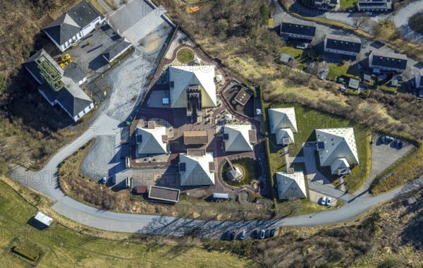 Aerial view, Galileo Park, Sauerland Pyramids, Meggen, Lennestadt, Sauerland, North