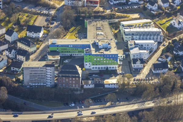Aerial view, GFO Kliniken Südwestfalen - St. Josefs-Hospital Lennestadt Allgemeinkrankenhaus und
