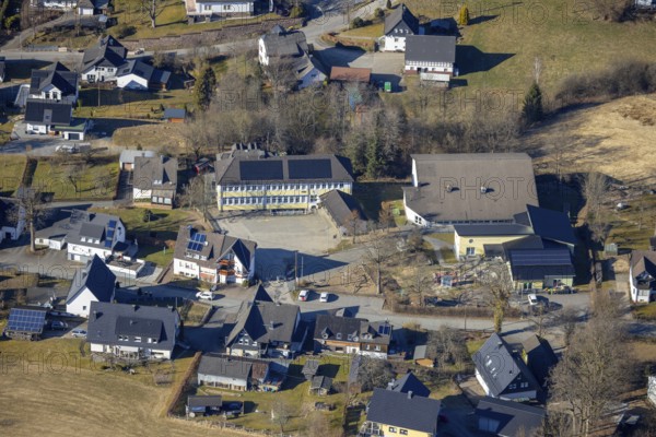Aerial view, St. Katharina Catholic Primary School and Kindergarten Heinsberg, Kirchhundem,
