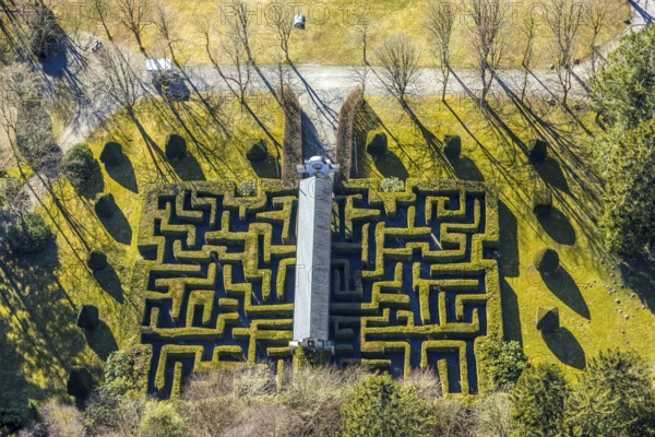 Aerial view, Panorama Park Sauerland, leisure park with attractions, park maze, Rinsecke,