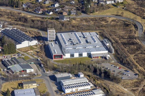 Aerial view, commercial area In der Welsmicke with Mennekes factory - manufacturer of electronic