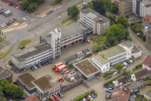 Aerial view, Herne City Fire Brigade Association e.V. with fire brigade defence tower, family